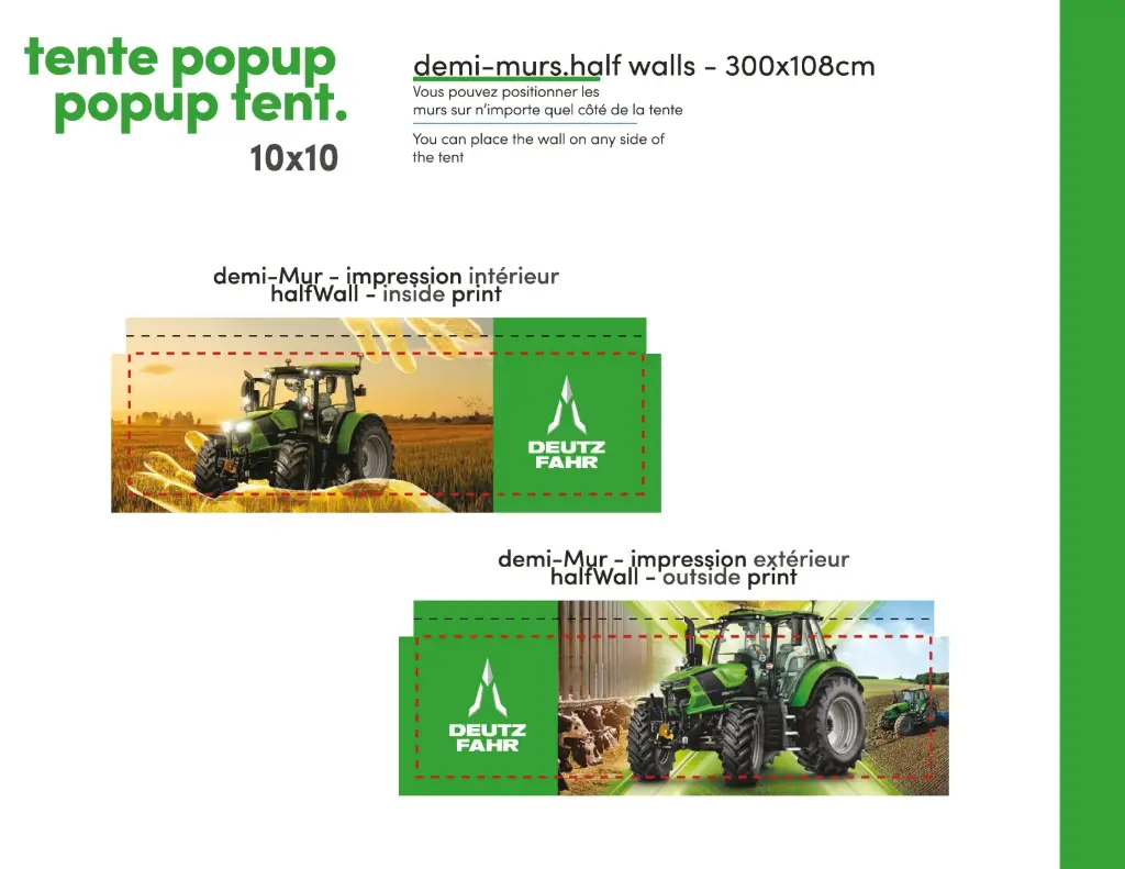Half wall for popup tent