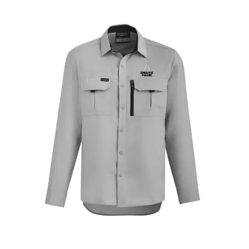 Gray long sleeve work shirt
